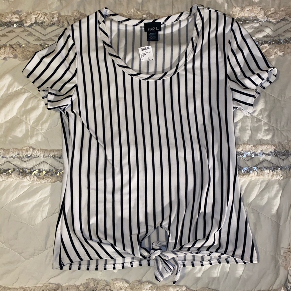 Rue 21 Striped Tie Shirt